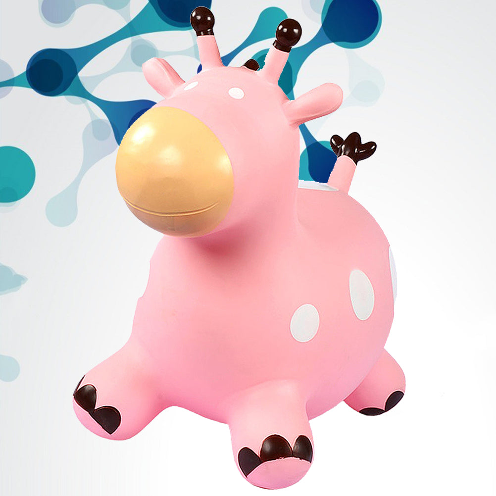 Inflatable Jumping Horse Toy with Air Pump (Pink) Z471