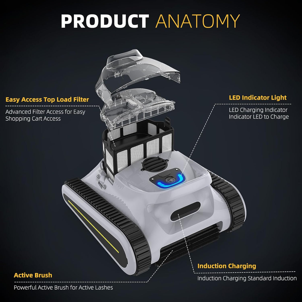 Grey Robotic Pool Cleaner G7887