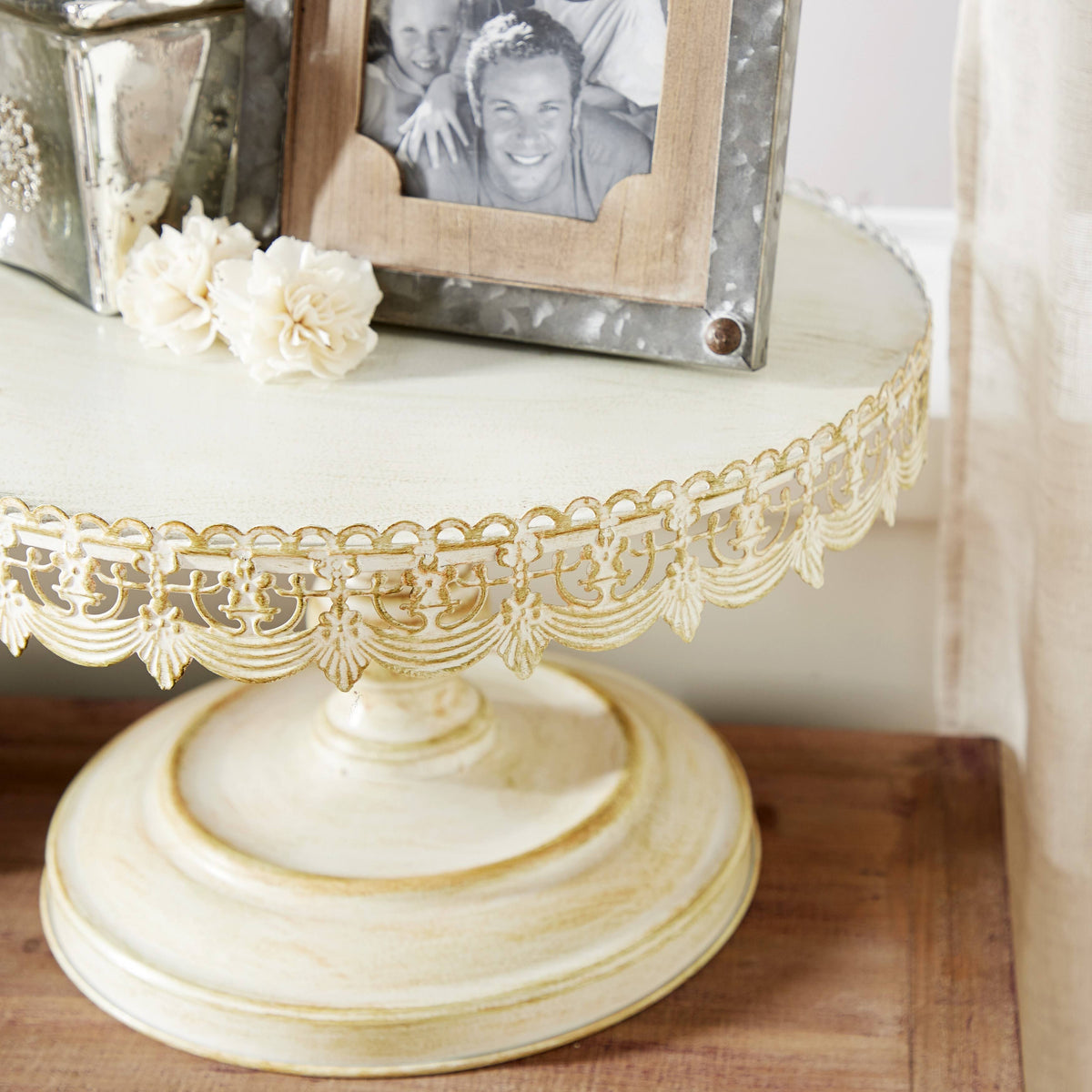Brown White Metal Cake Stand A319