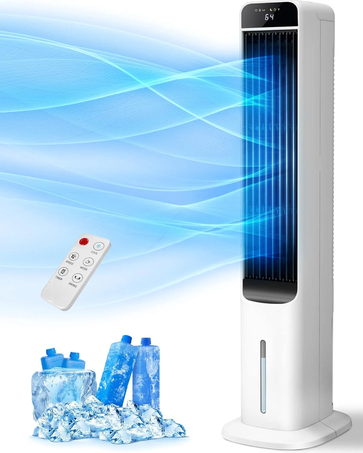 White 3-in-1 Evaporative Air Cooler Portable Tower Cooling Fan V991224
