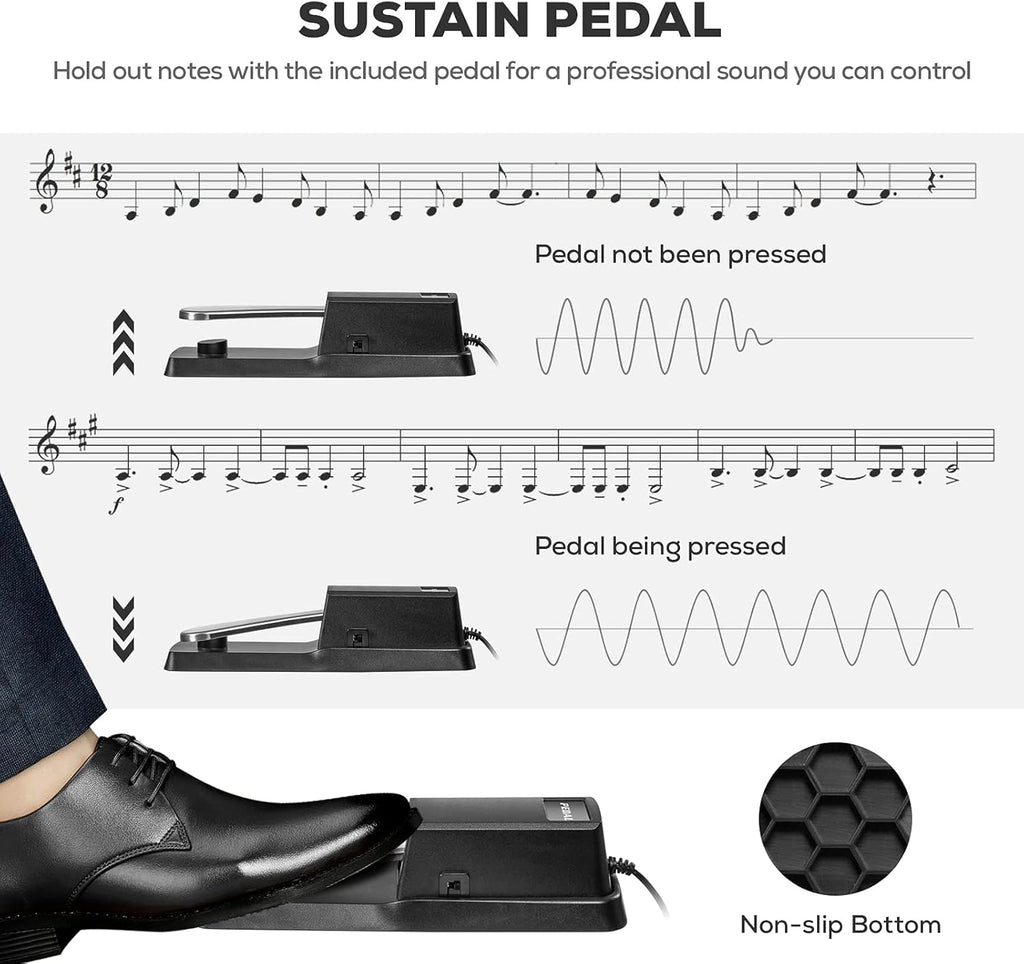 88 Key Full Size Weighted Digital Piano with Sustain Pedal L905351