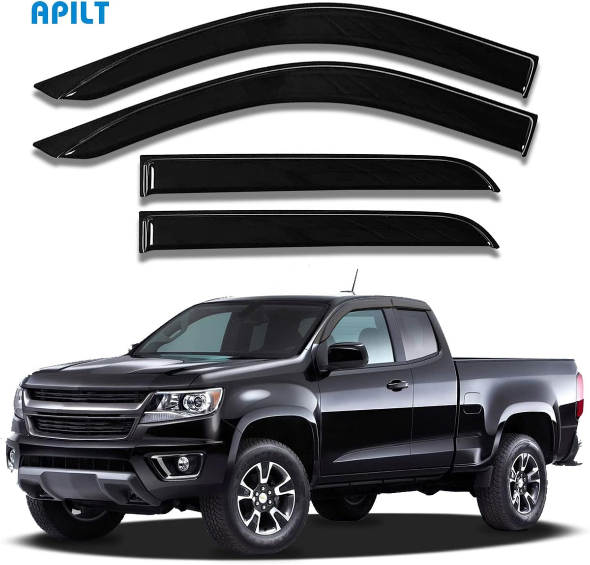 Dark Smoke 4-Piece Side Window Deflectors Q44854