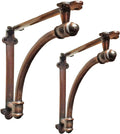 2 Pack Heavy Duty Rustic Black Iron Half Round Wall Shelf Bracket M201997