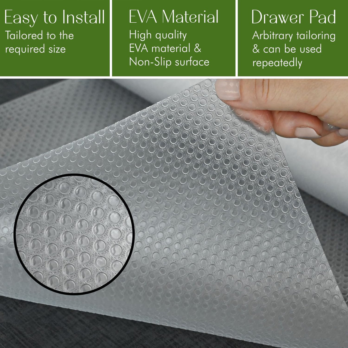 17.7 INCHES x 33 FEET Non-Slip EVA Kitchen Shelf Liner F828