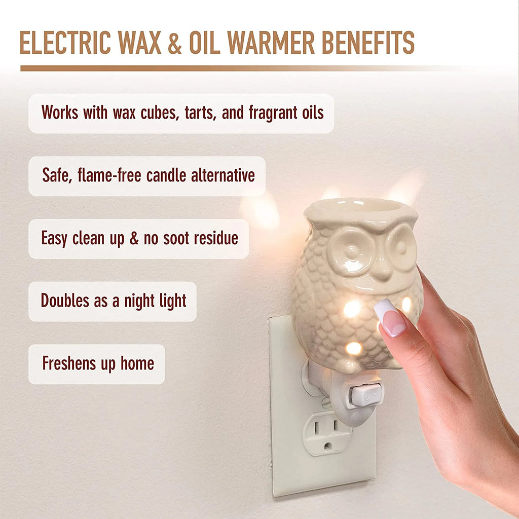 Electric Mini Owl Candle Warmers, 2 Wax & Tart Warmer D7766