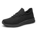 All Black Lightweight Breathable Non Slip Slip On Walking Shoes Q440756