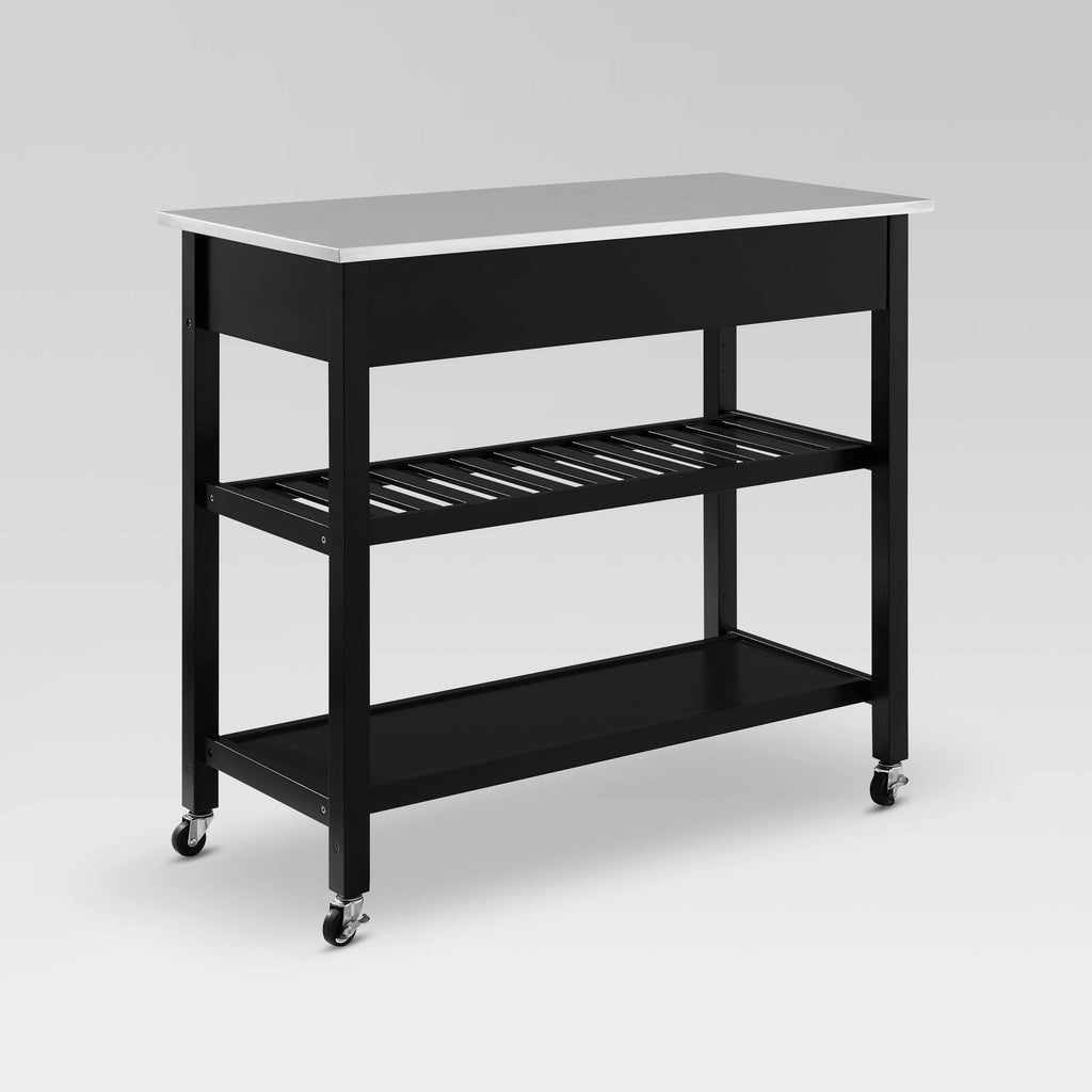 Black Stainless Steel Top Kitchen Island Cart F110