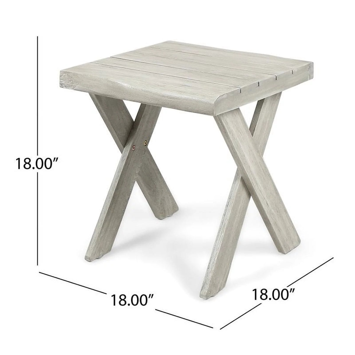 Light Gray Acacia Wood Outdoor Side Table E668