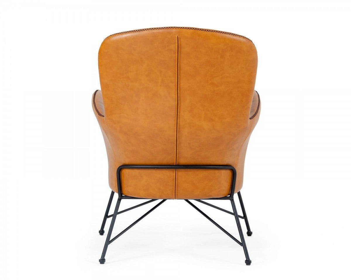 Brown Faux Leather Accent Chair L85923