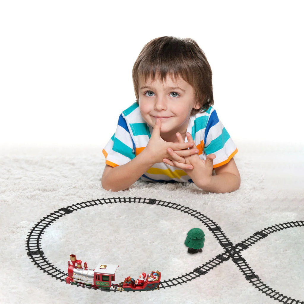 Battery Operated Toy Train Set with Railway Tracks X36955