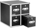 Locking CD File Cabinet, 4 Drawers, Black B525