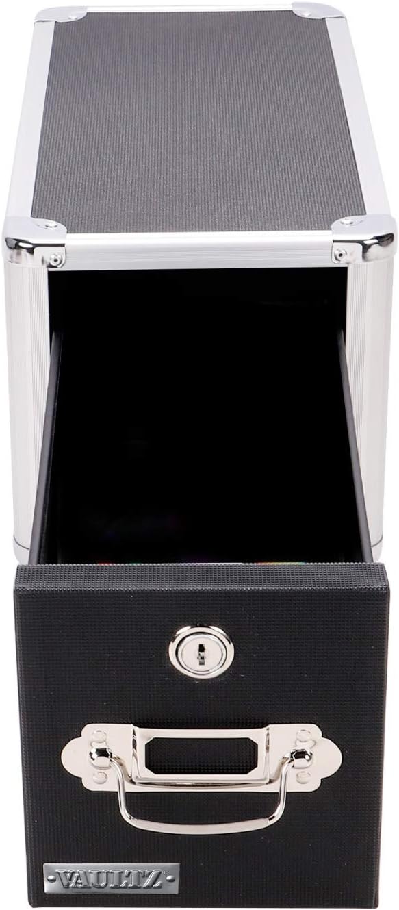Locking CD File Cabinet, 4 Drawers, Black B525
