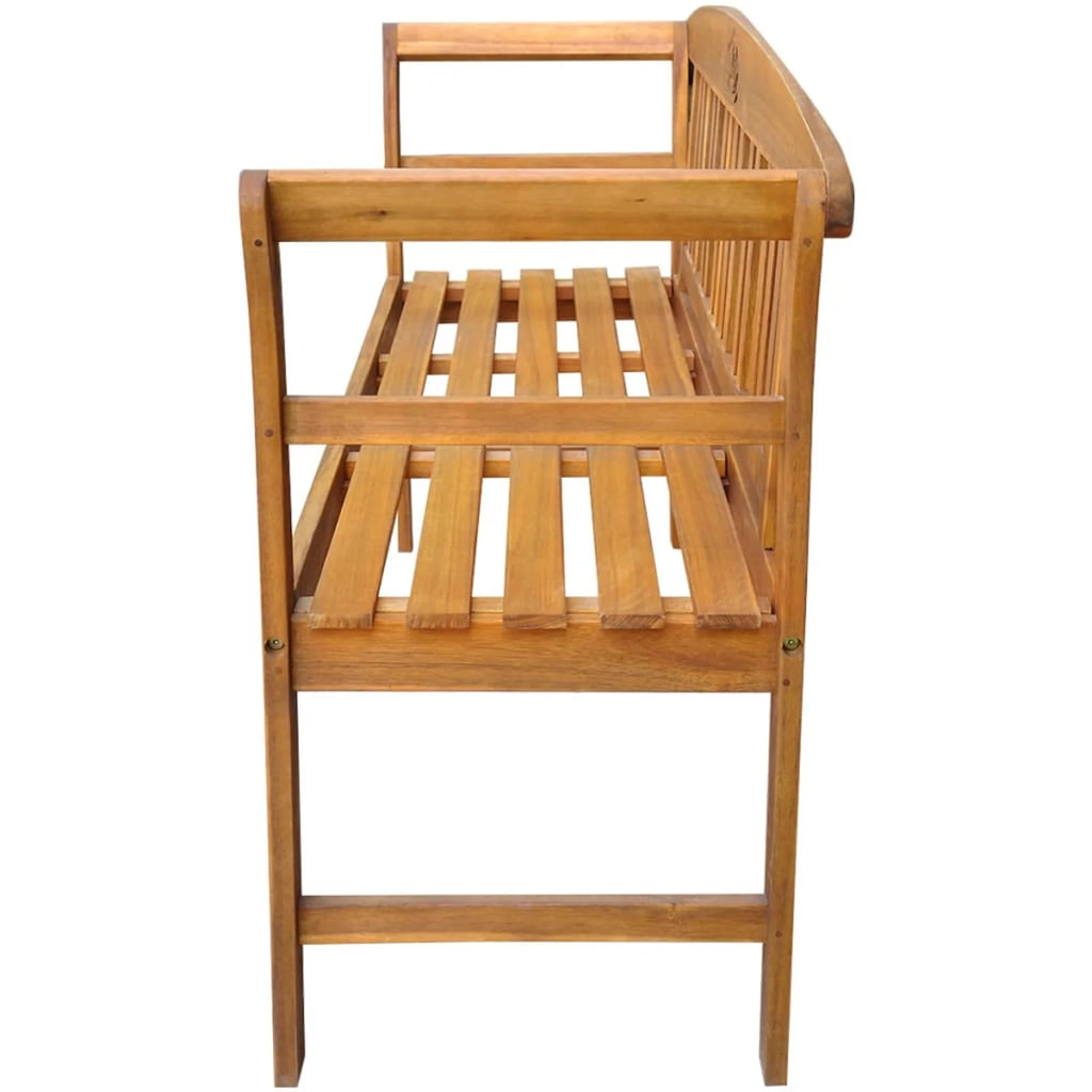 Beige Cushion Acacia Wood Garden Bench R90366