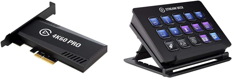 4K60 PCIe Capture Card and Live Content Creation Controller with 15 Customizable LCD Keys U891