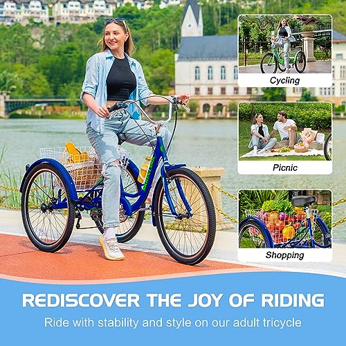 7 Speed 3 Wheel Bicycle with Shopping Basket K594328
