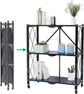 3-Tier Foldable Storage Shelves Black R7609