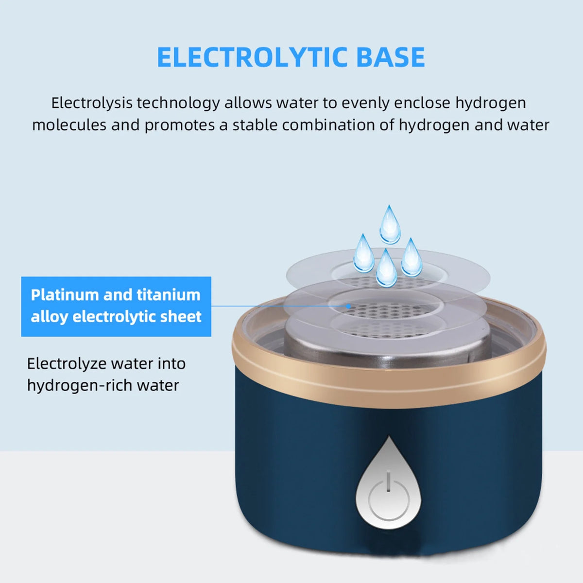 420ml Rechargeable Hydrogen Water Bottle Glass Cup R755
