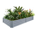 2 Pack 8×4×1ft Galvanized Metal Raised Garden Bed O294954