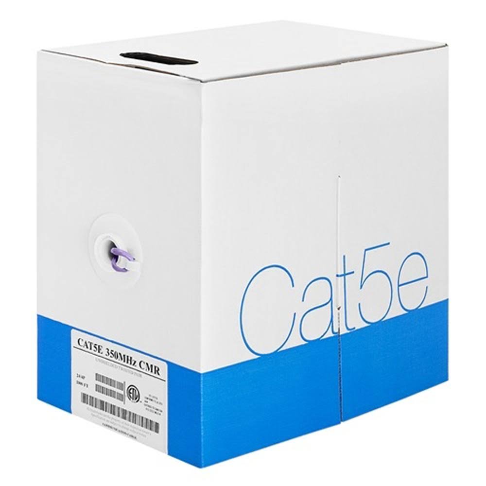 Cat-5e Bulk Cable 350MHz UTP 24AWG Bare Copper 1000ft Blue K2624