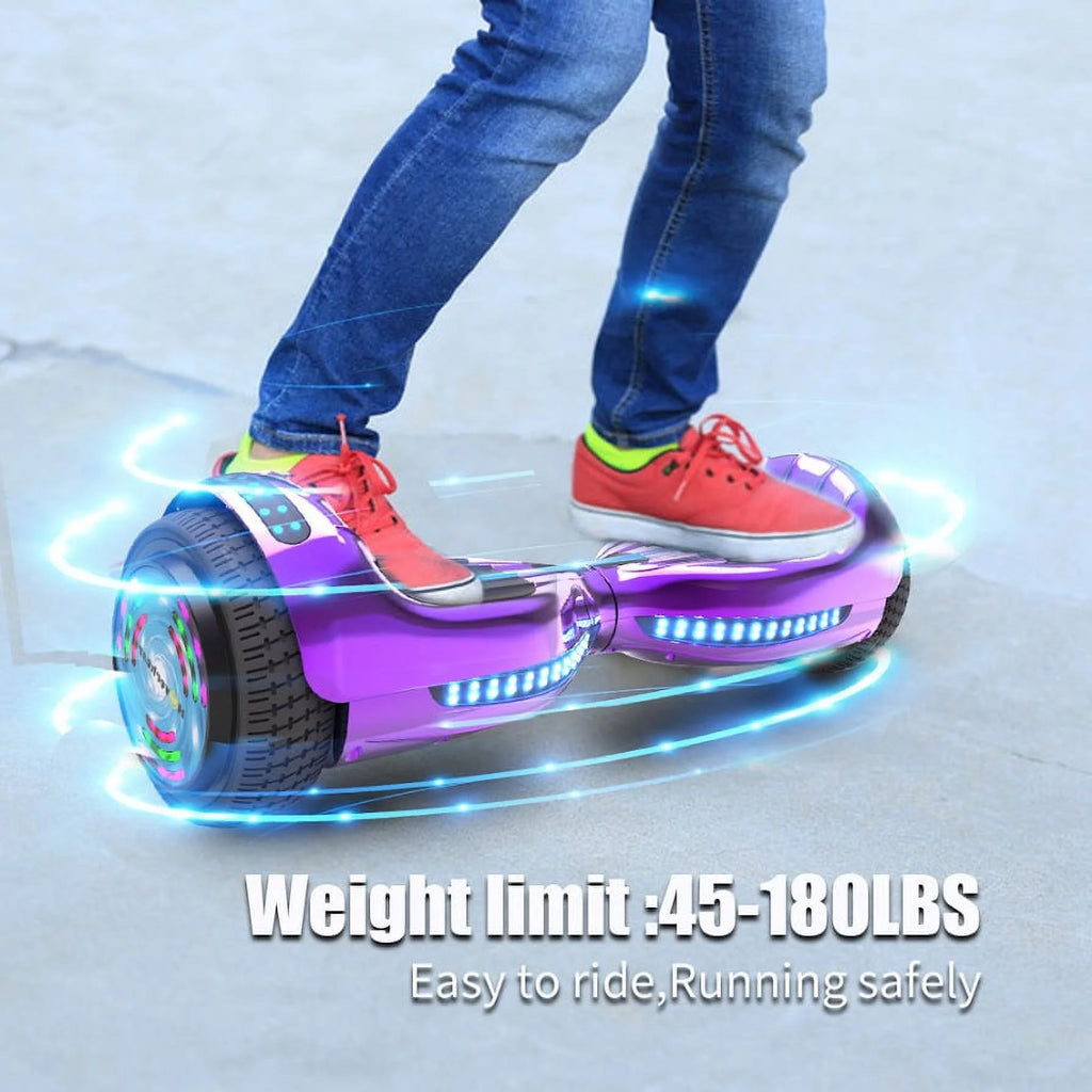 Chrome Purple Self Balancing Hoverboard with LED Light X86855