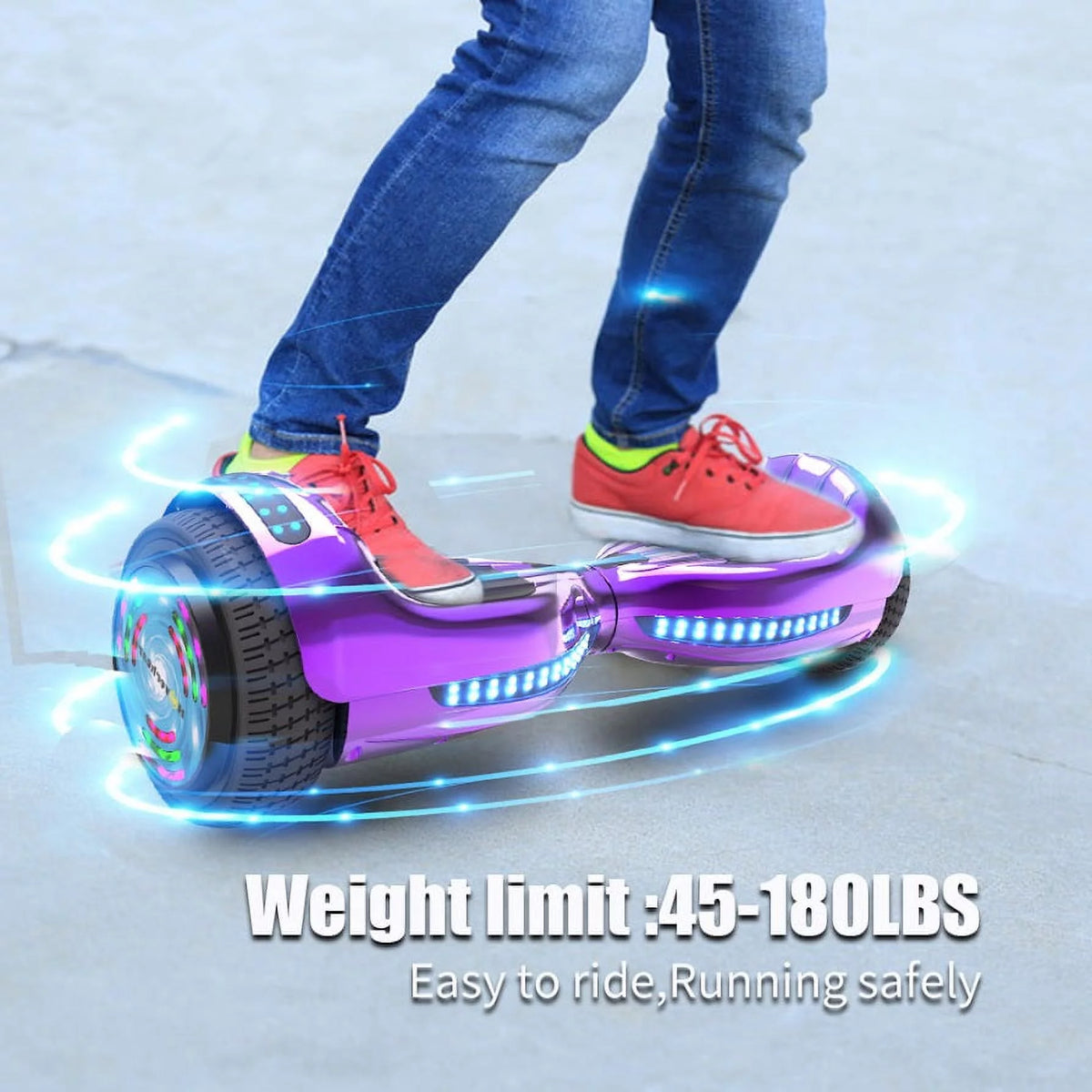 Chrome Purple Self Balancing Hoverboard with LED Light X86855