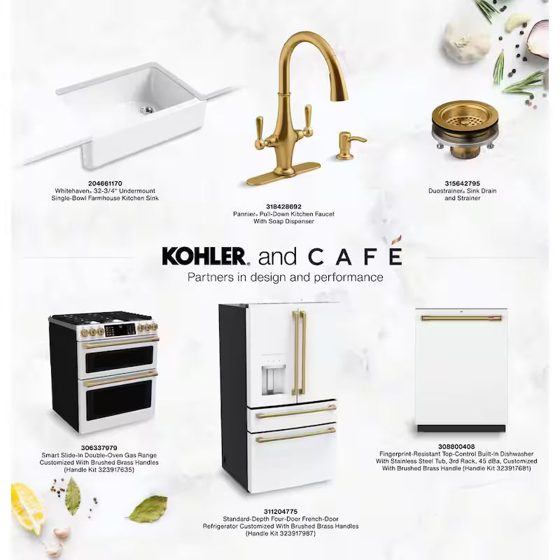 Double Wall Oven Handle Kit in Brushed Brass K103