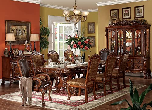 9pc Formal Dining Table Set with 6 Side Chairs and 2 Arm Chairs M304