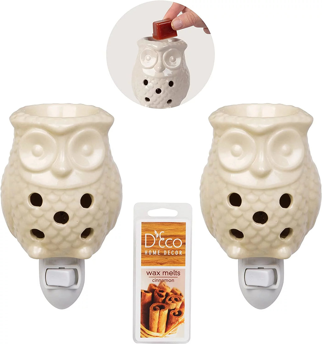 Electric Mini Owl Candle Warmers, 2 Wax & Tart Warmer D7766