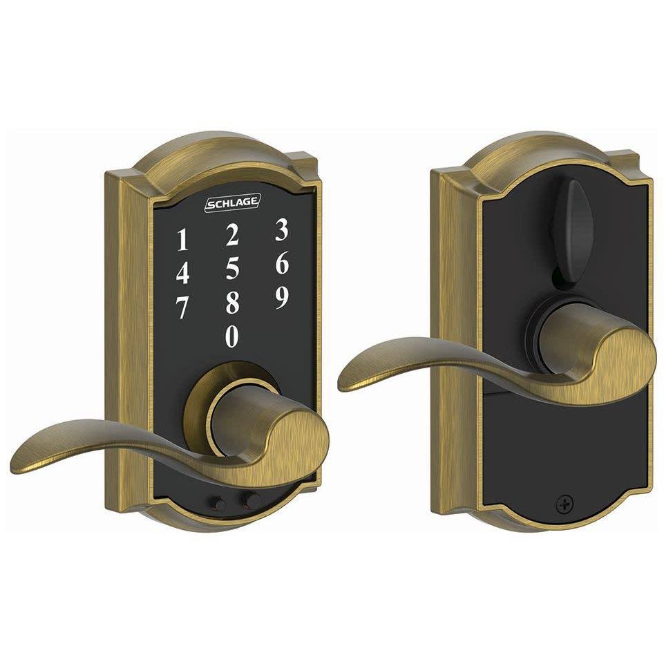 Antique Brass Touch Lock with Accent Lever M43408