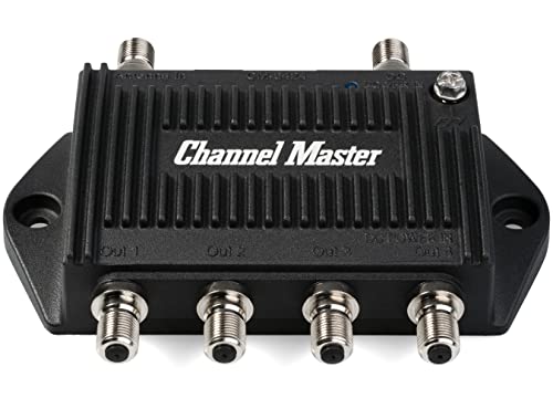 TV Antenna Distribution Amplifier with 4 Outputs, Black U570