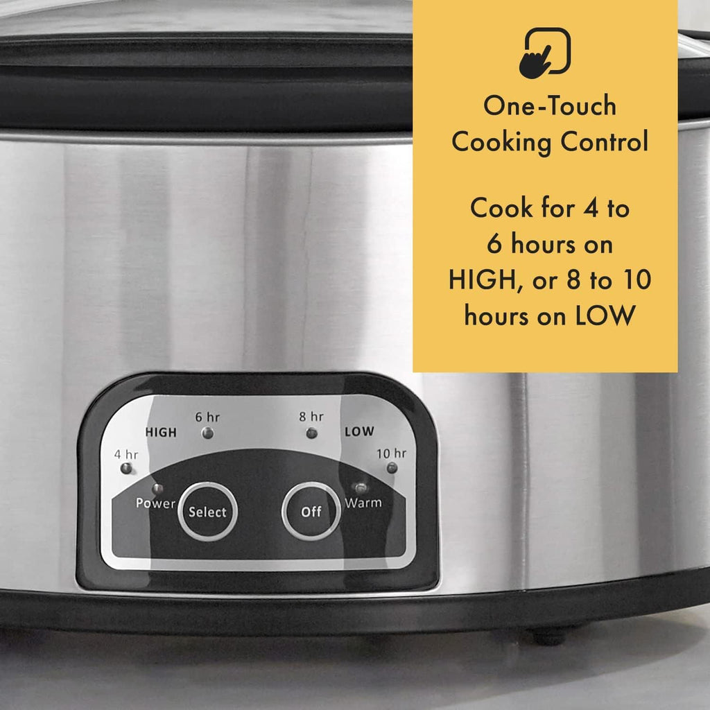 6 Quart Electric Slow Cooker Stainless Steel W2473