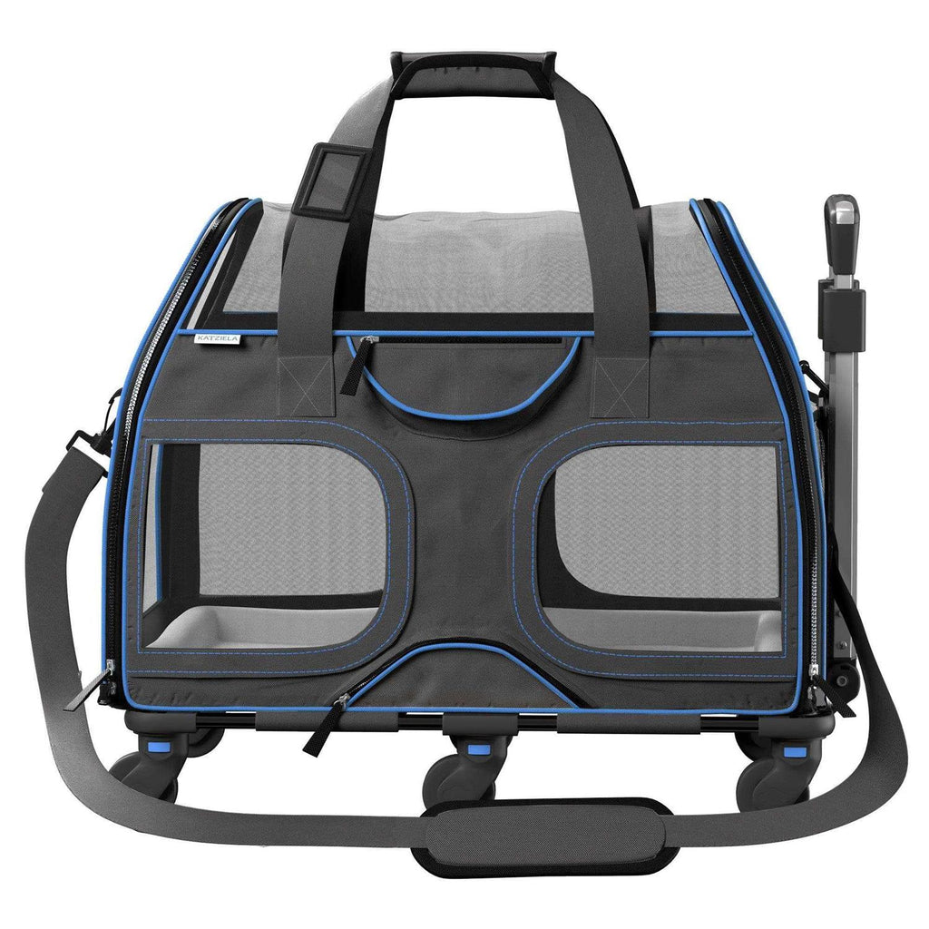 Pet Carrier with Removable Wheels and Double Telescopic Handle Q534