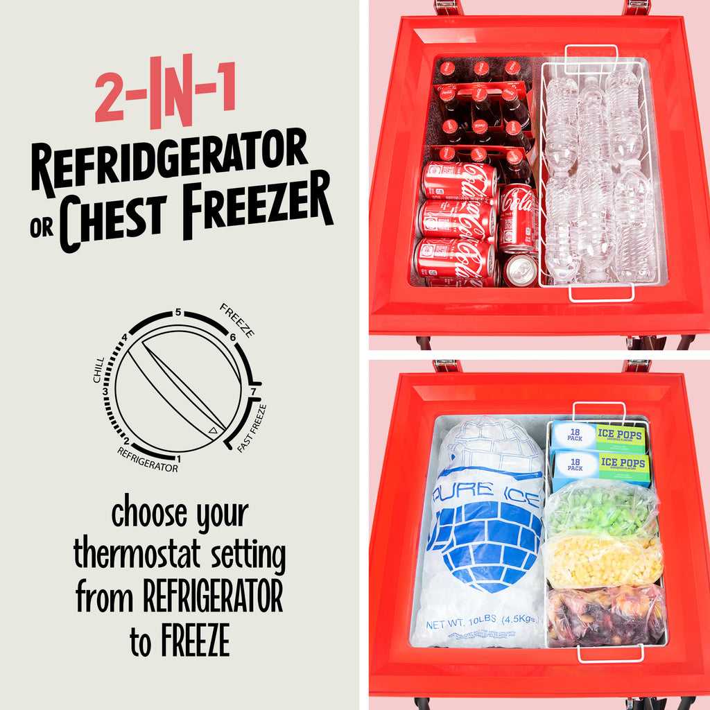 Red 3.5 Cu.Ft. Refrigerator & Chest Freezer T106793