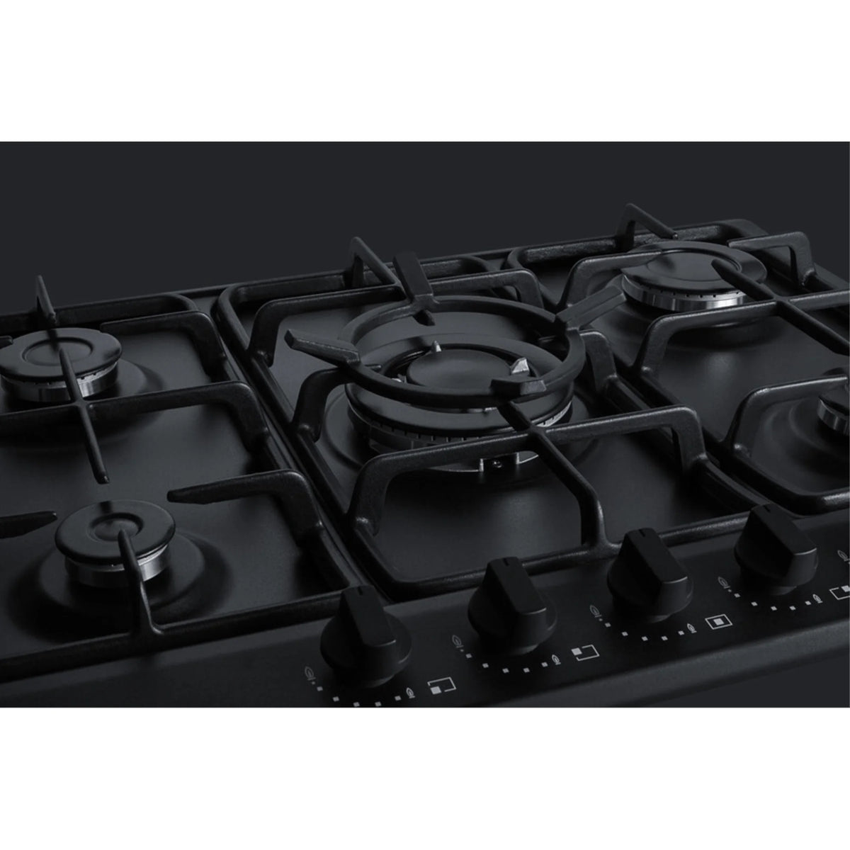 Black 5-Burner Gas Cooktop with Sealed Burners P92409