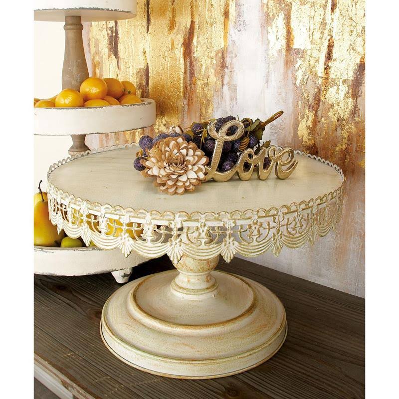 Brown White Metal Cake Stand A319