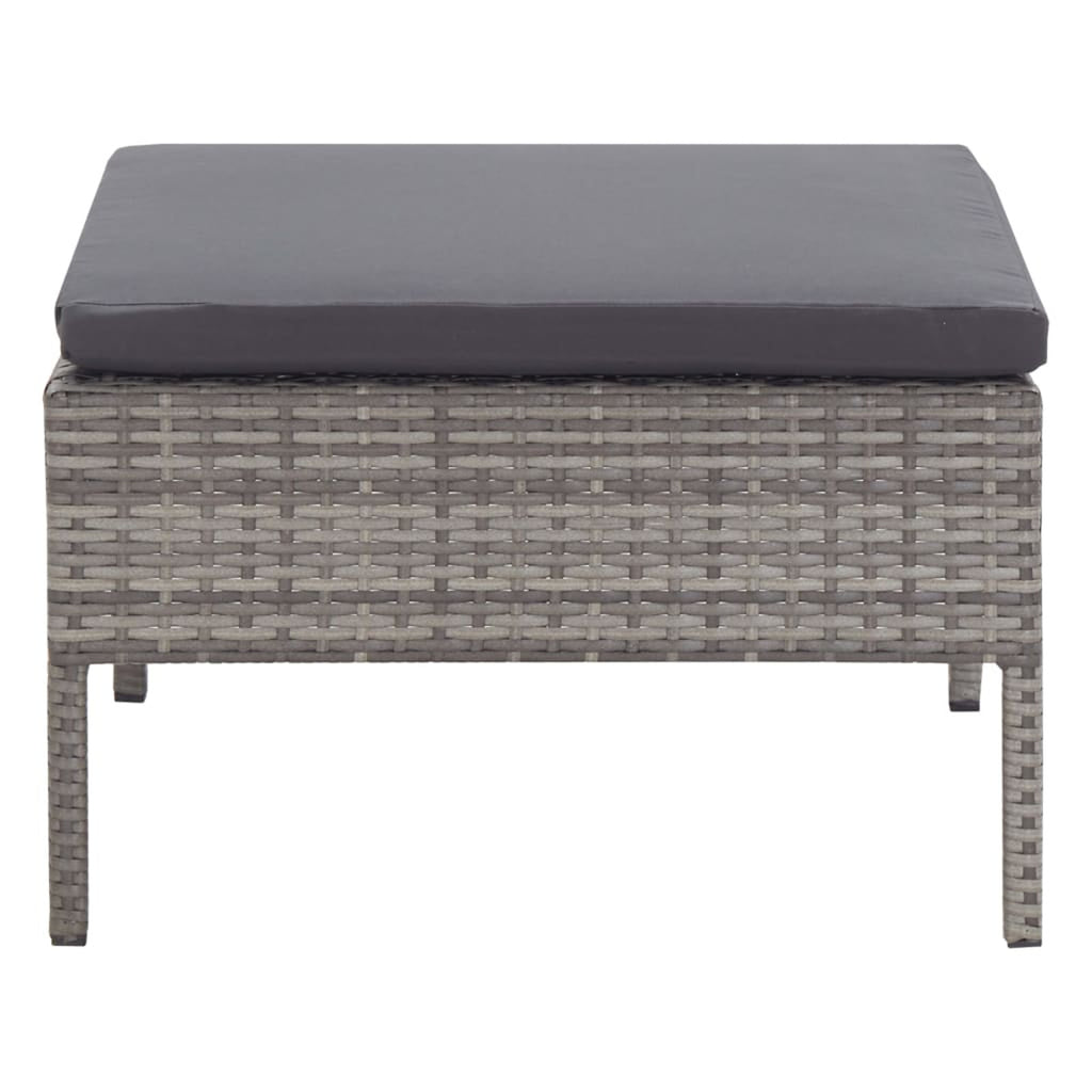3 Piece Outdoor Sectional Sofa Set with Cushions Poly Rattan Steel Frame A701