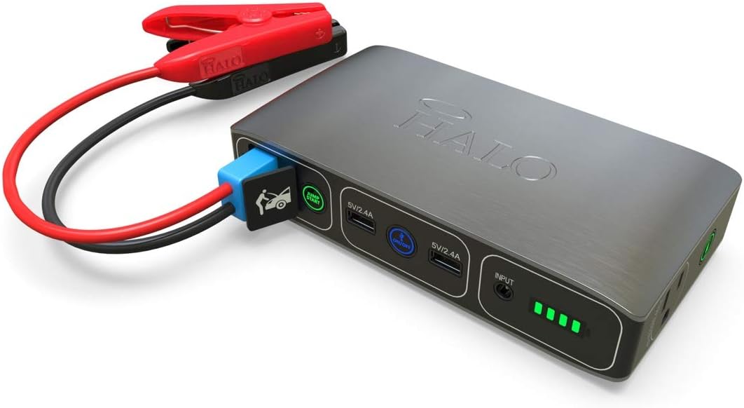 Black Graphite Portable Phone Laptop Charger Car Jump Starter with AC Outlet and Car Charger S8120
