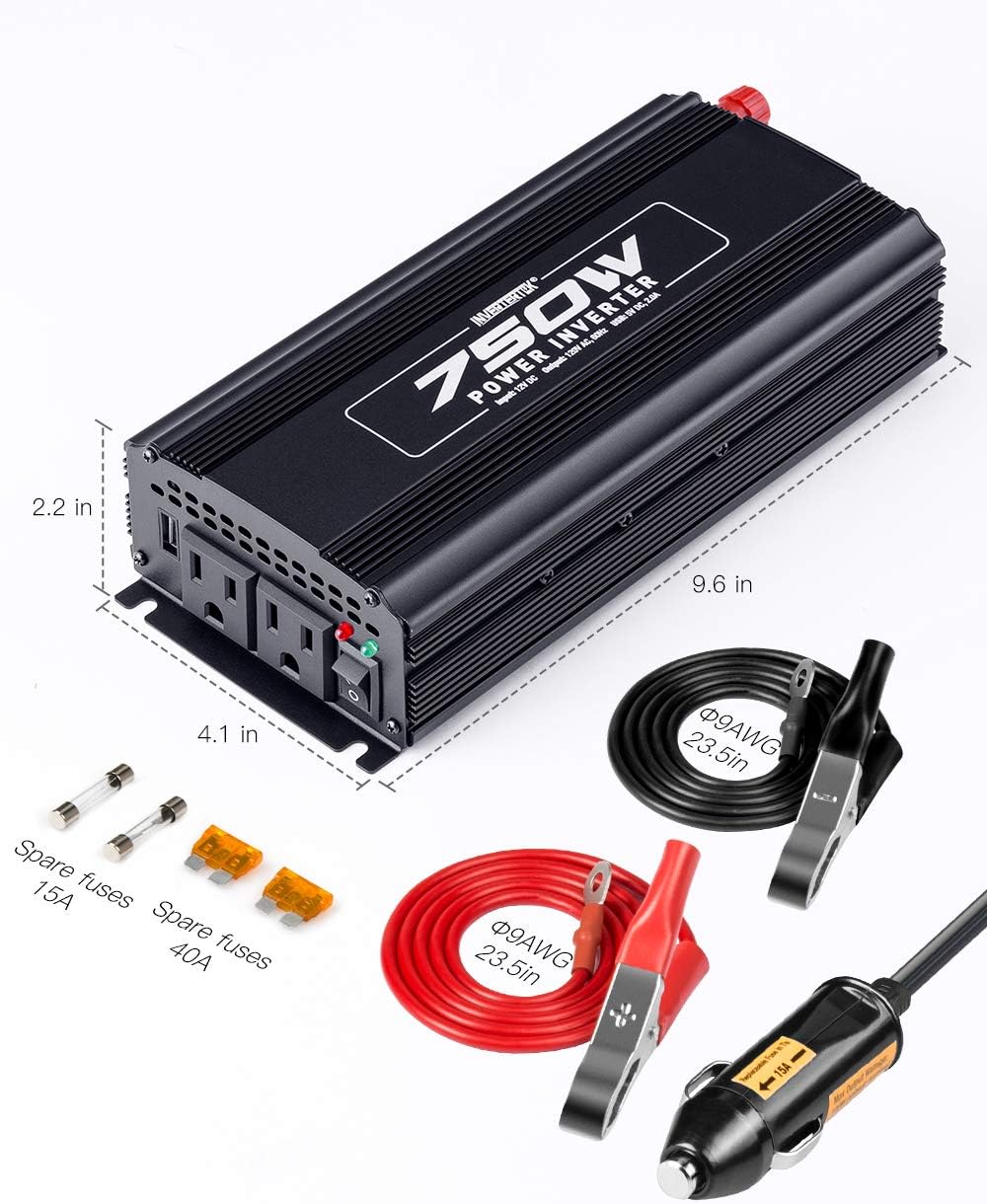 500W Car Power Inverter DC 12V to AC 110V with USB Ports Y33830