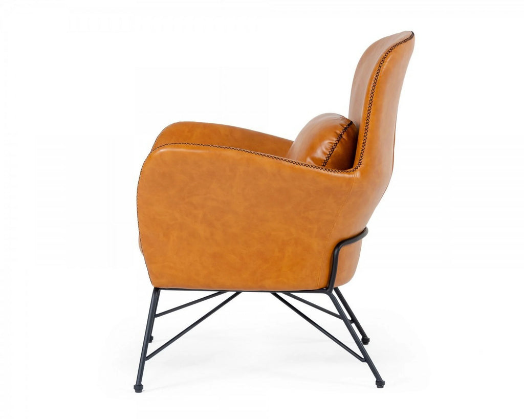 Brown Faux Leather Accent Chair L85923