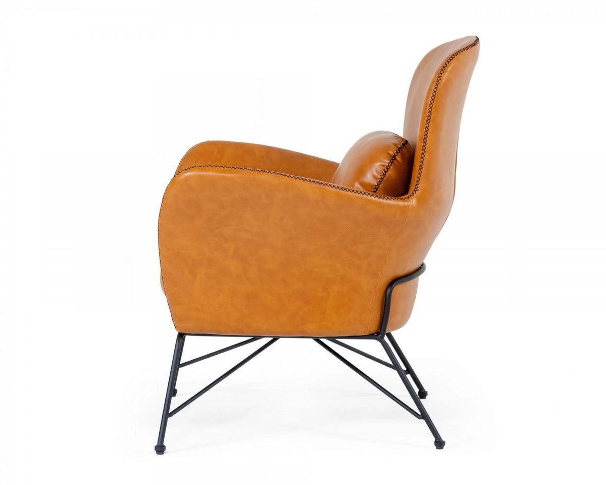 Brown Faux Leather Accent Chair L85923