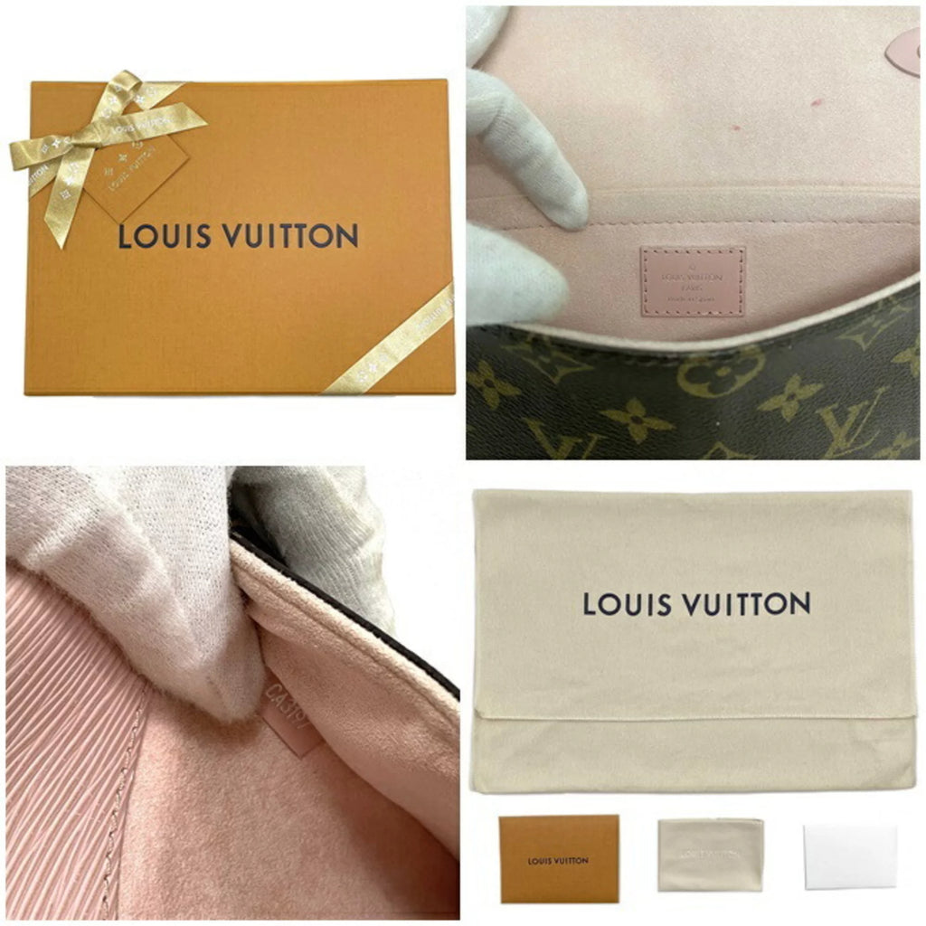 Pink Brown Monogram Leather Handbag W2171