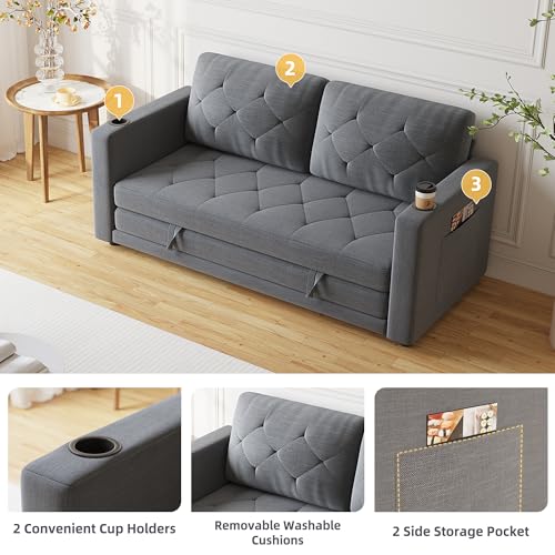 Beige 3-in-1 Full Size Pull Out Sleeper Sofa R169633