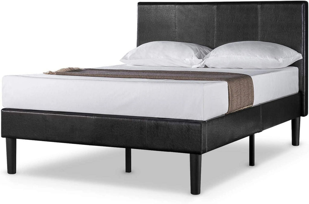 Faux Leather Upholstered Platform Bed Frame California King B39501