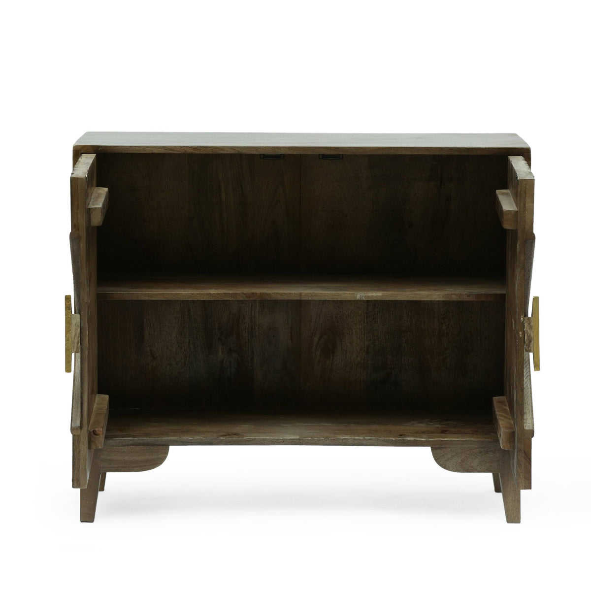 Light Gray 2 Door Mango Wood Cabinet N429887