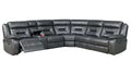 Gray Breathable Leatherette Recliner Sectional O88066