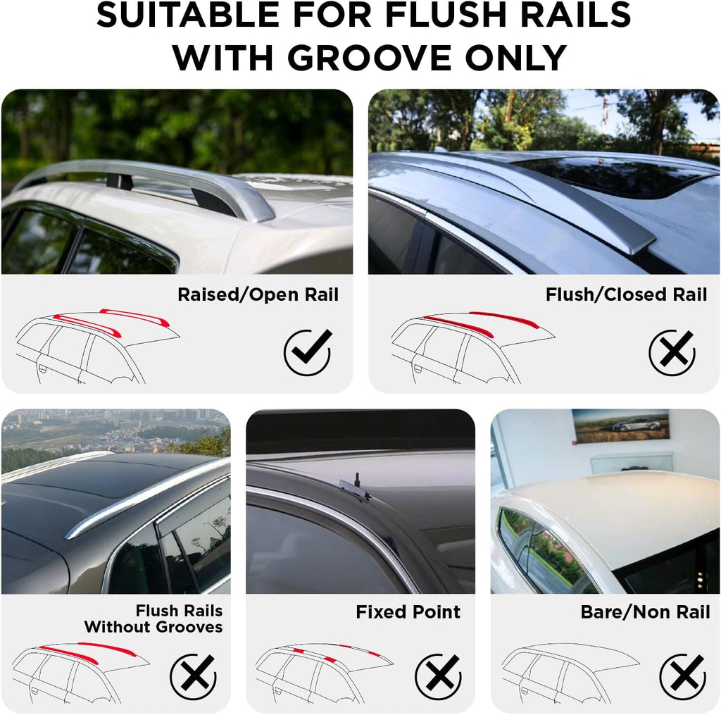52" Adjustable Aluminum Roof Rack Cross Bars with 4 Locks Y602
