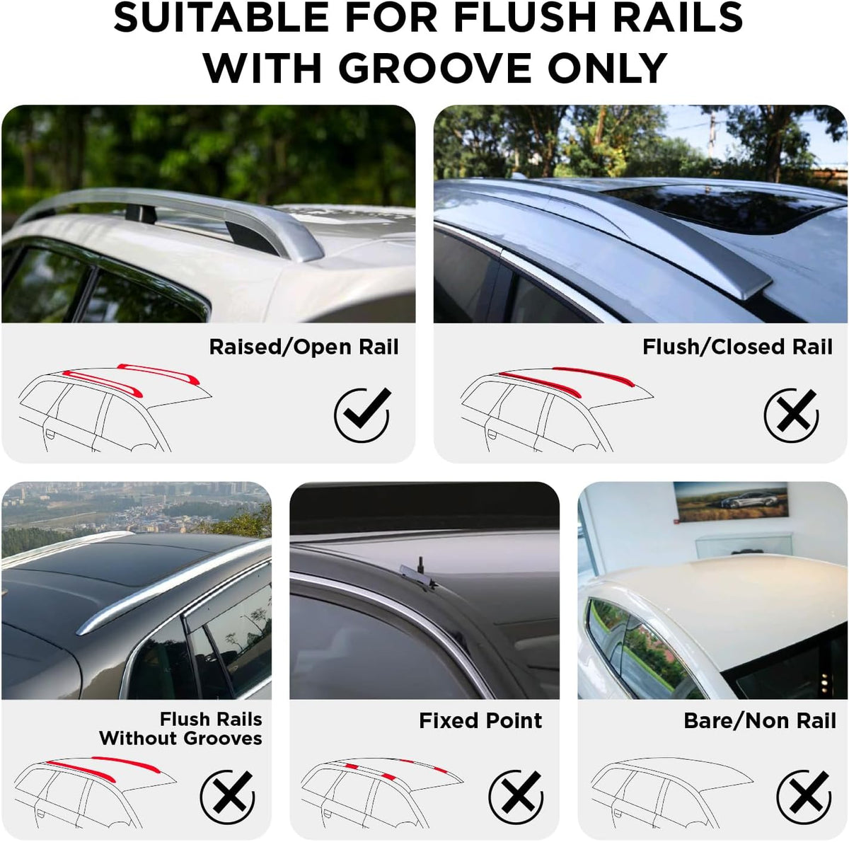 52" Adjustable Aluminum Roof Rack Cross Bars with 4 Locks Y602