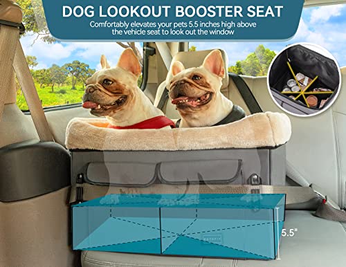 Washable Dog Booster Seat with Carrying Case (Small, Tan) G9849