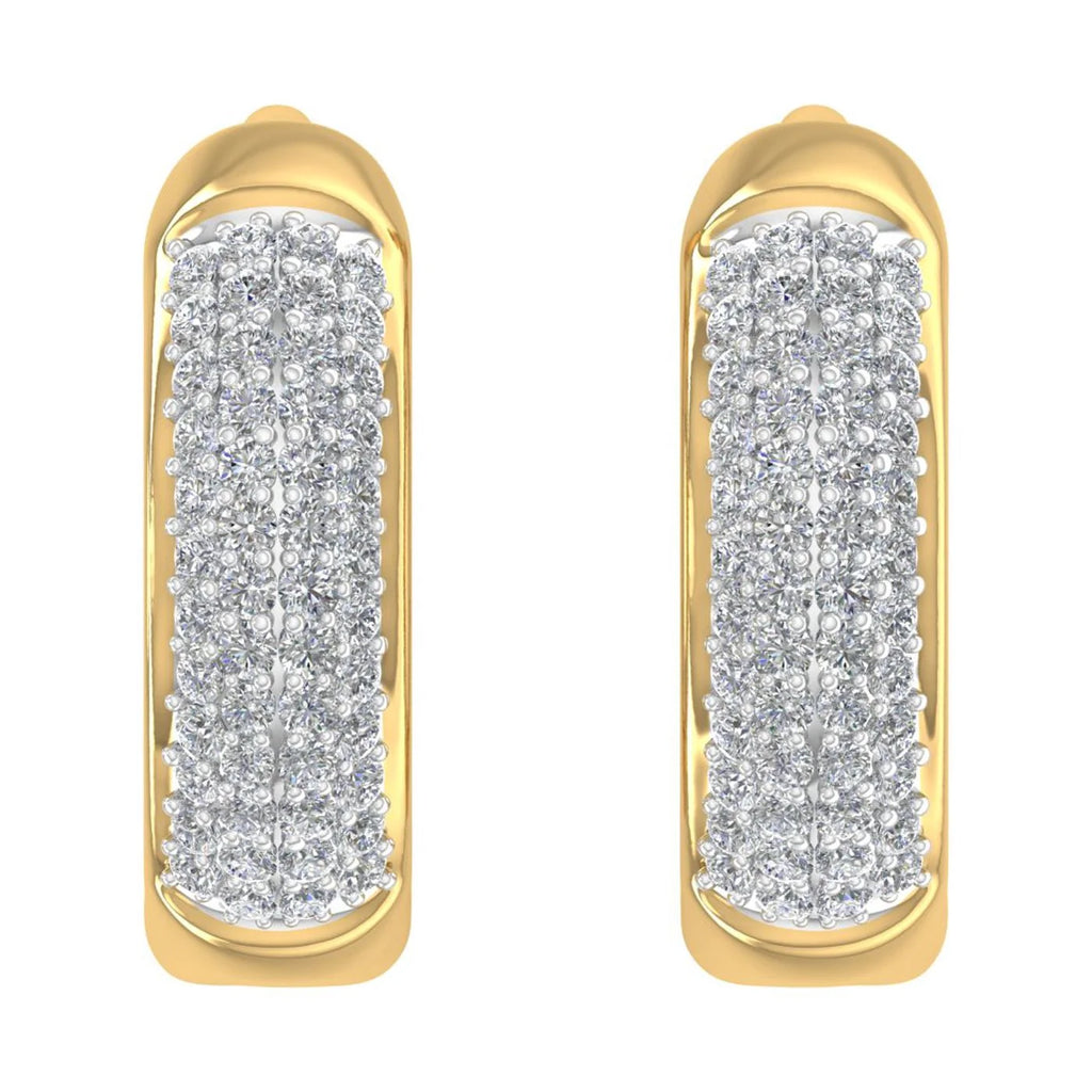 10K Yellow Gold Diamond Huggies Hoop Earrings W676801