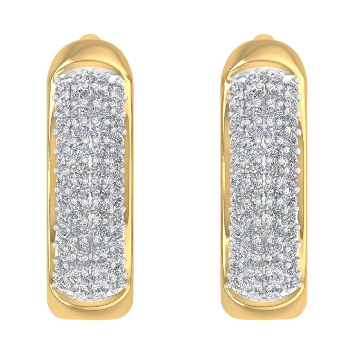 10K Yellow Gold Diamond Huggies Hoop Earrings W676801